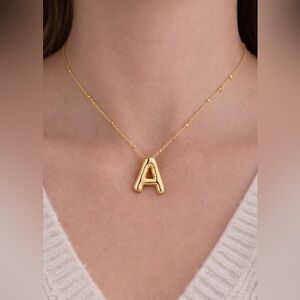 Gold Letter A Pendant Necklace